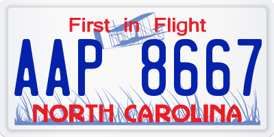 NC license plate AAP8667