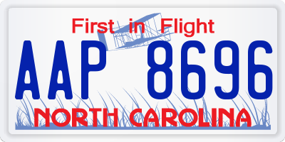 NC license plate AAP8696