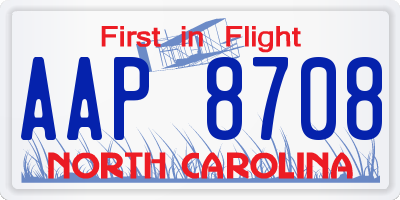 NC license plate AAP8708