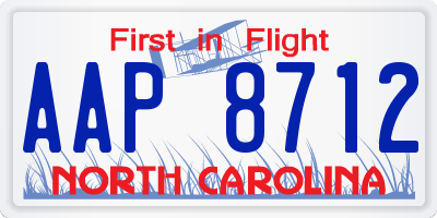 NC license plate AAP8712