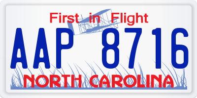 NC license plate AAP8716