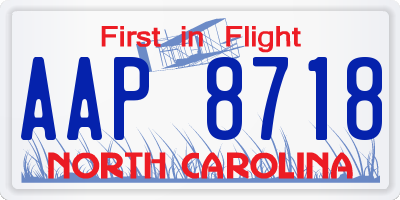 NC license plate AAP8718