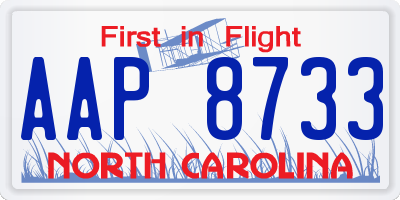 NC license plate AAP8733