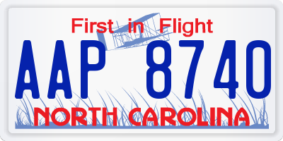 NC license plate AAP8740