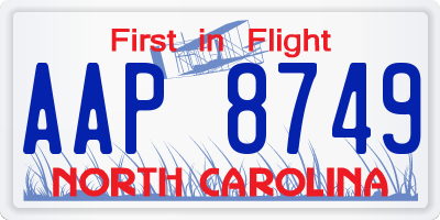 NC license plate AAP8749