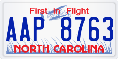 NC license plate AAP8763