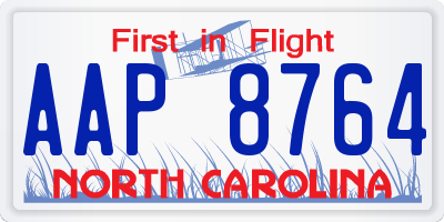NC license plate AAP8764