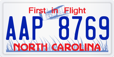 NC license plate AAP8769