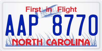 NC license plate AAP8770