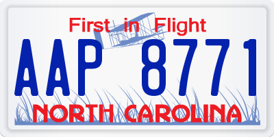 NC license plate AAP8771