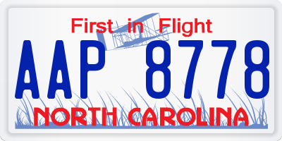 NC license plate AAP8778