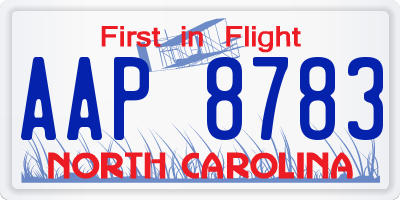 NC license plate AAP8783