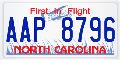 NC license plate AAP8796