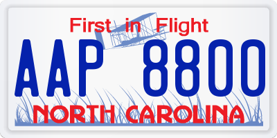 NC license plate AAP8800