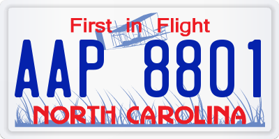 NC license plate AAP8801