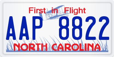 NC license plate AAP8822