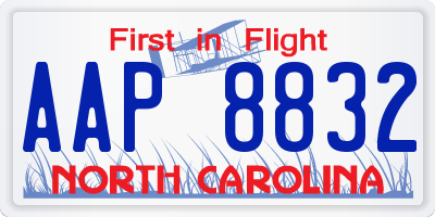 NC license plate AAP8832