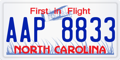NC license plate AAP8833