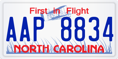 NC license plate AAP8834