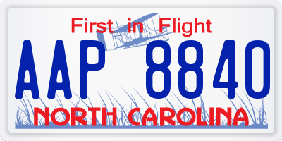 NC license plate AAP8840