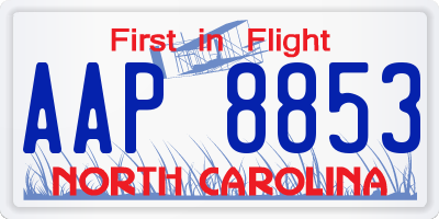 NC license plate AAP8853