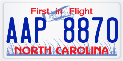 NC license plate AAP8870