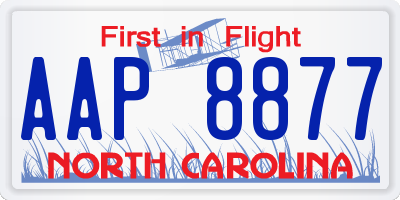 NC license plate AAP8877