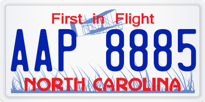 NC license plate AAP8885