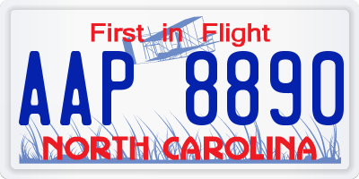 NC license plate AAP8890