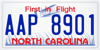 NC license plate AAP8901