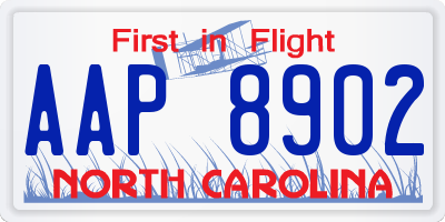 NC license plate AAP8902