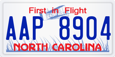 NC license plate AAP8904