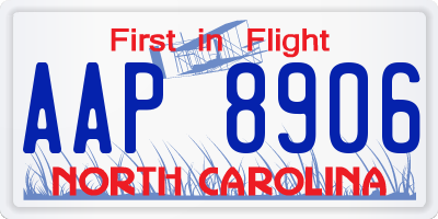 NC license plate AAP8906
