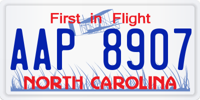 NC license plate AAP8907