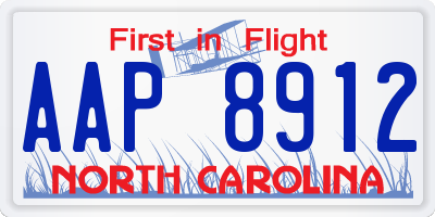 NC license plate AAP8912