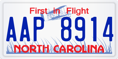 NC license plate AAP8914