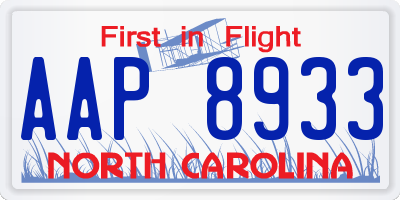 NC license plate AAP8933