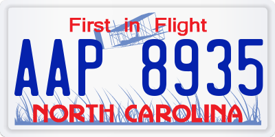 NC license plate AAP8935