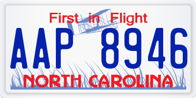 NC license plate AAP8946