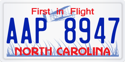 NC license plate AAP8947