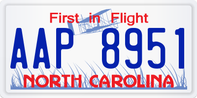 NC license plate AAP8951