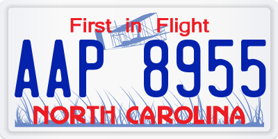 NC license plate AAP8955