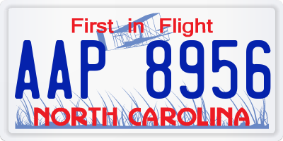 NC license plate AAP8956