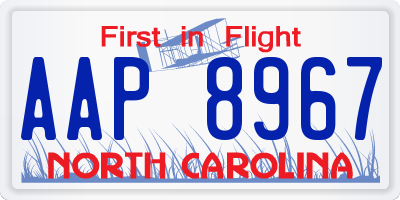 NC license plate AAP8967