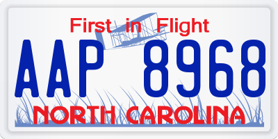 NC license plate AAP8968