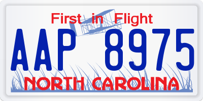 NC license plate AAP8975