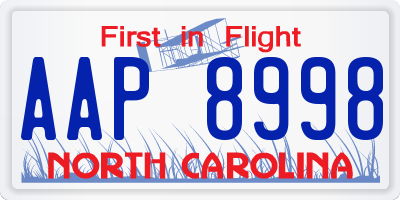 NC license plate AAP8998