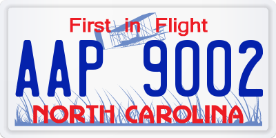 NC license plate AAP9002
