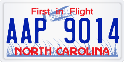 NC license plate AAP9014
