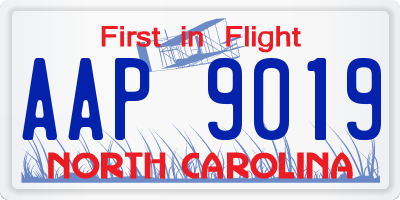 NC license plate AAP9019